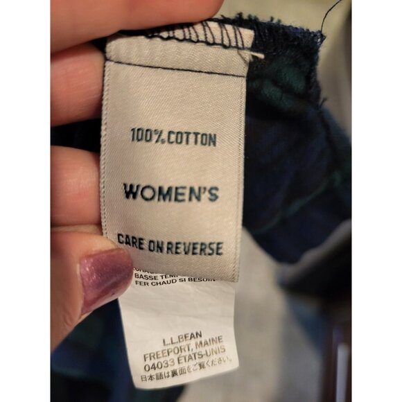 L.L. Bean warm Green & navy flannel Tartan Pajama matching separates. - Picture 9 of 10